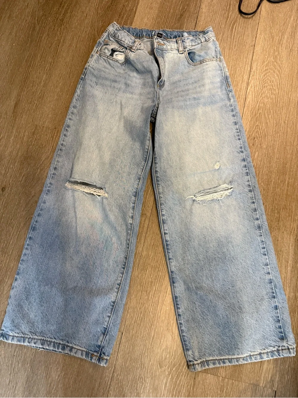 art class Light Wash Wide-Leg Distressed Jeans